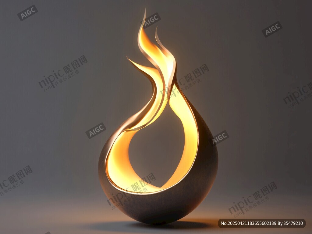 火焰造型的发光艺术摆件