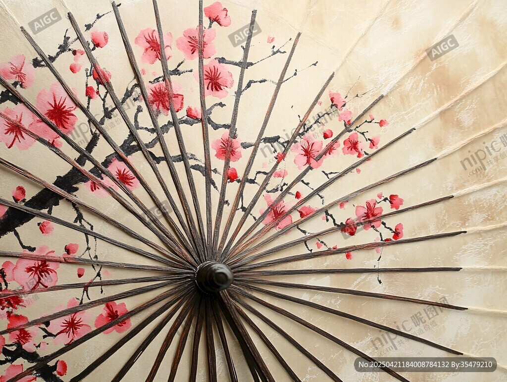 古风梅花图案油纸伞