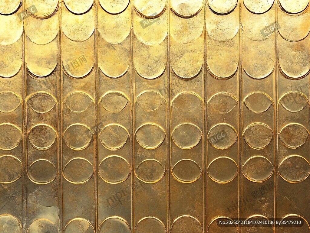 金色圆形纹理金属背景