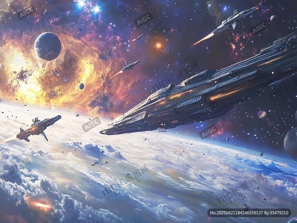 星际舰队穿梭浩瀚宇宙