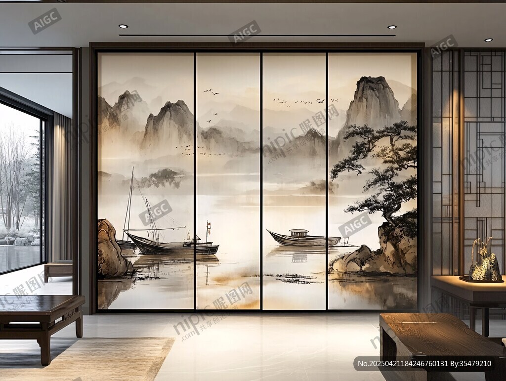 中式山水屏风 雅致空间意境