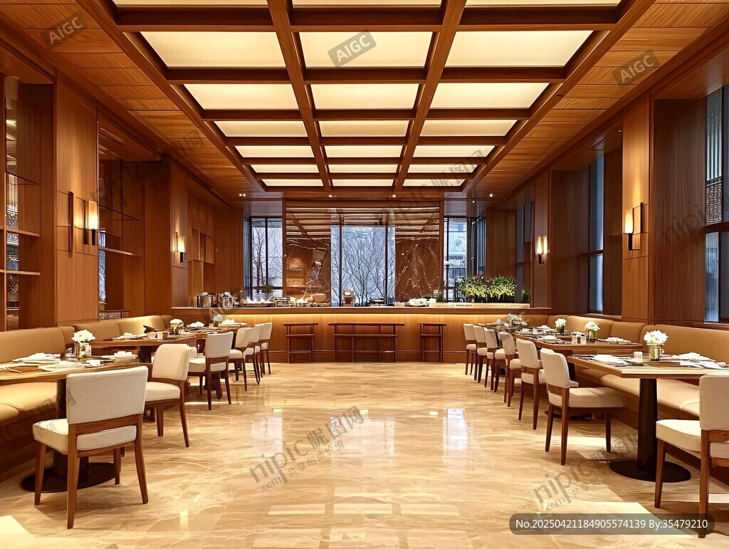 豪华中式餐厅室内优雅景致