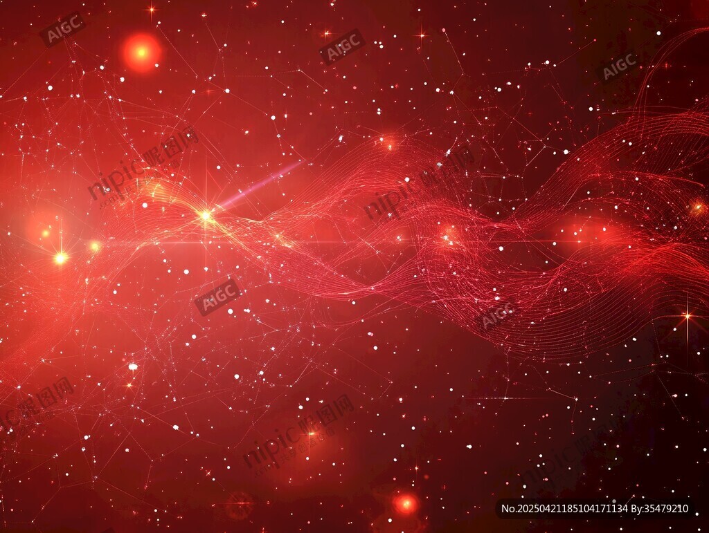 梦幻红色星空光效背景图