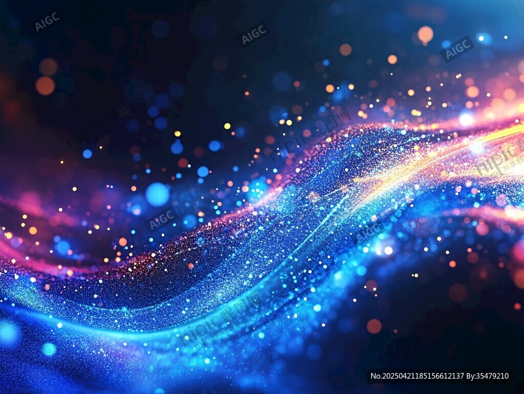 梦幻炫彩粒子流动背景图