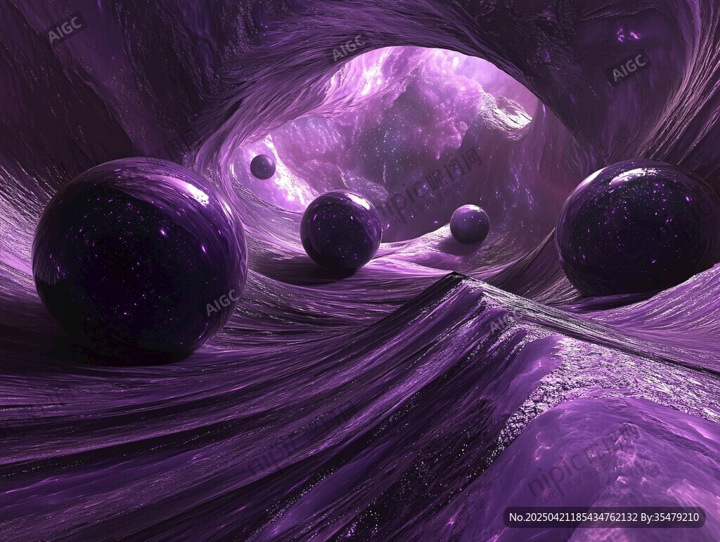 梦幻紫色宇宙星球场景
