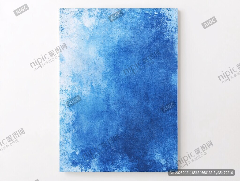 蓝色水彩纹理背景图