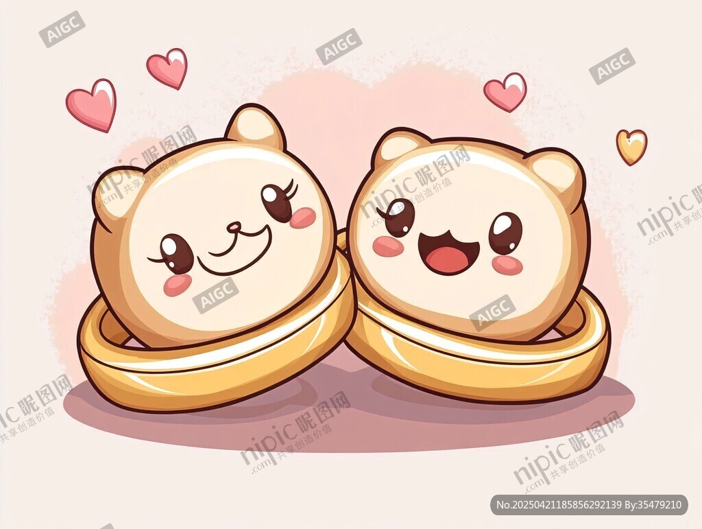 可爱猫咪戒指浪漫相依