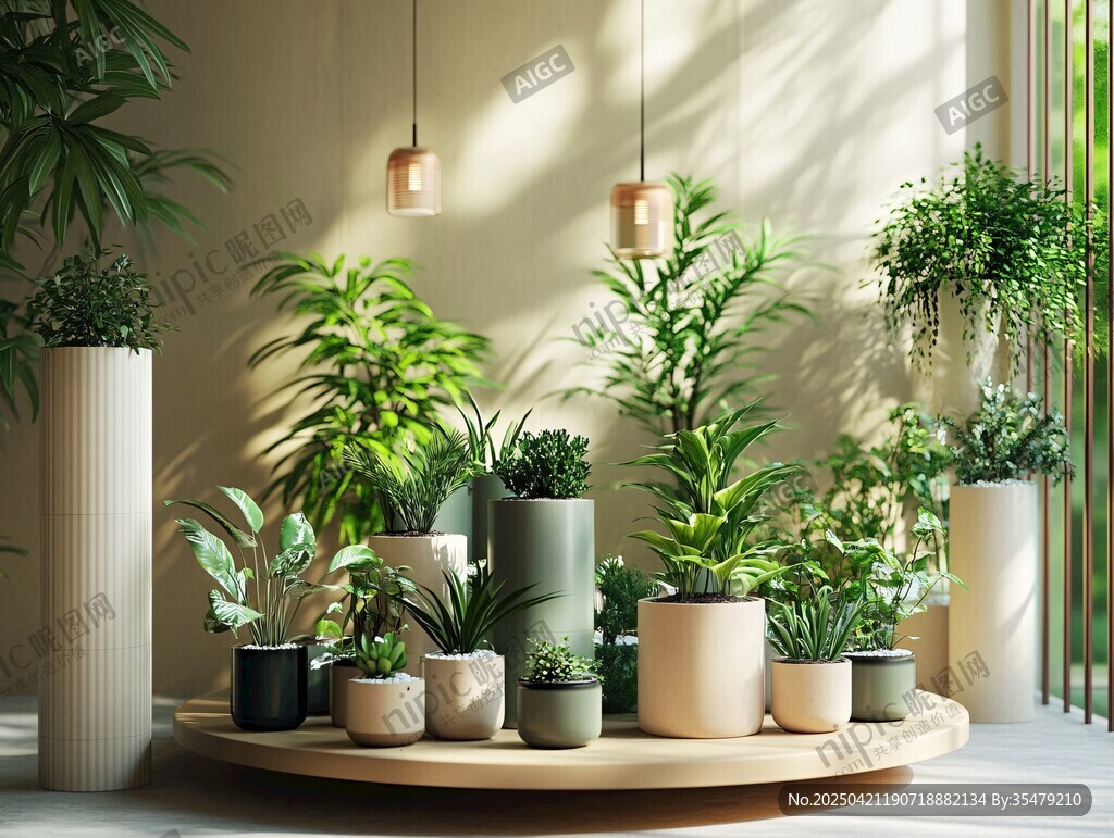 室内绿植装饰优雅场景