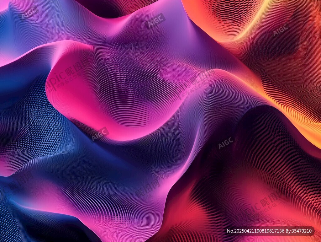 梦幻炫彩流动波纹背景