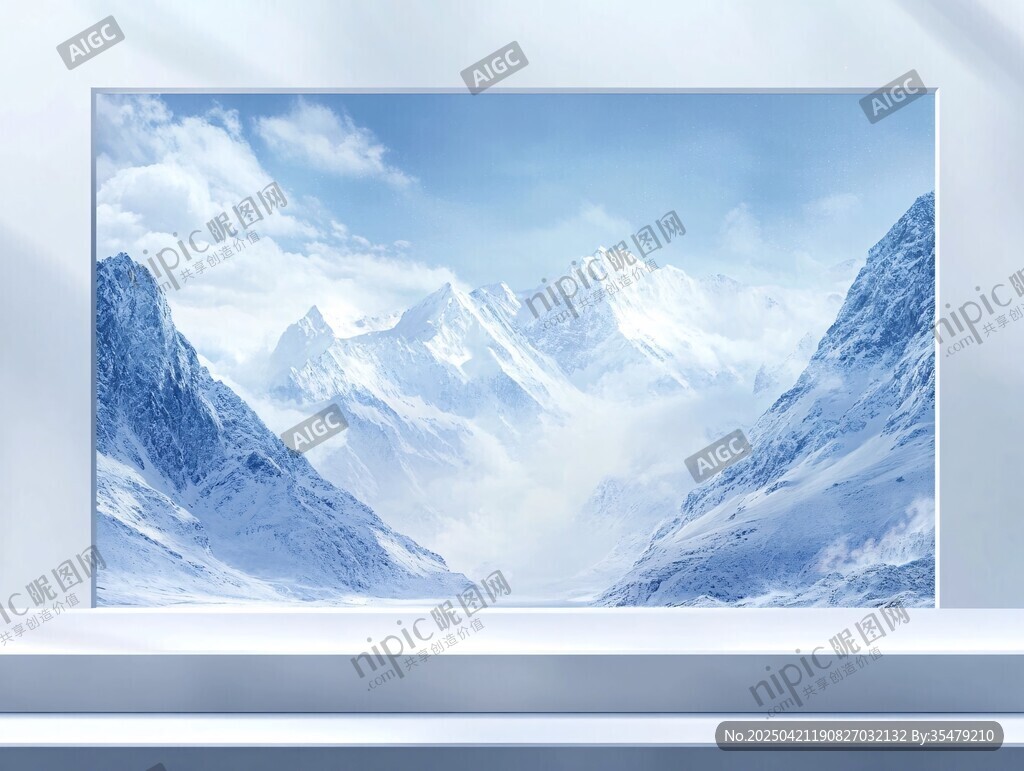 壮丽雪山景观图