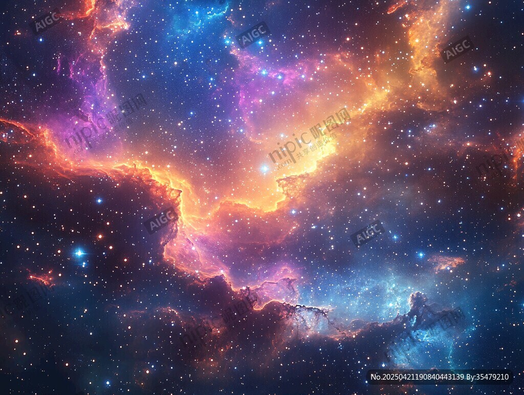梦幻绚丽的星云宇宙图景