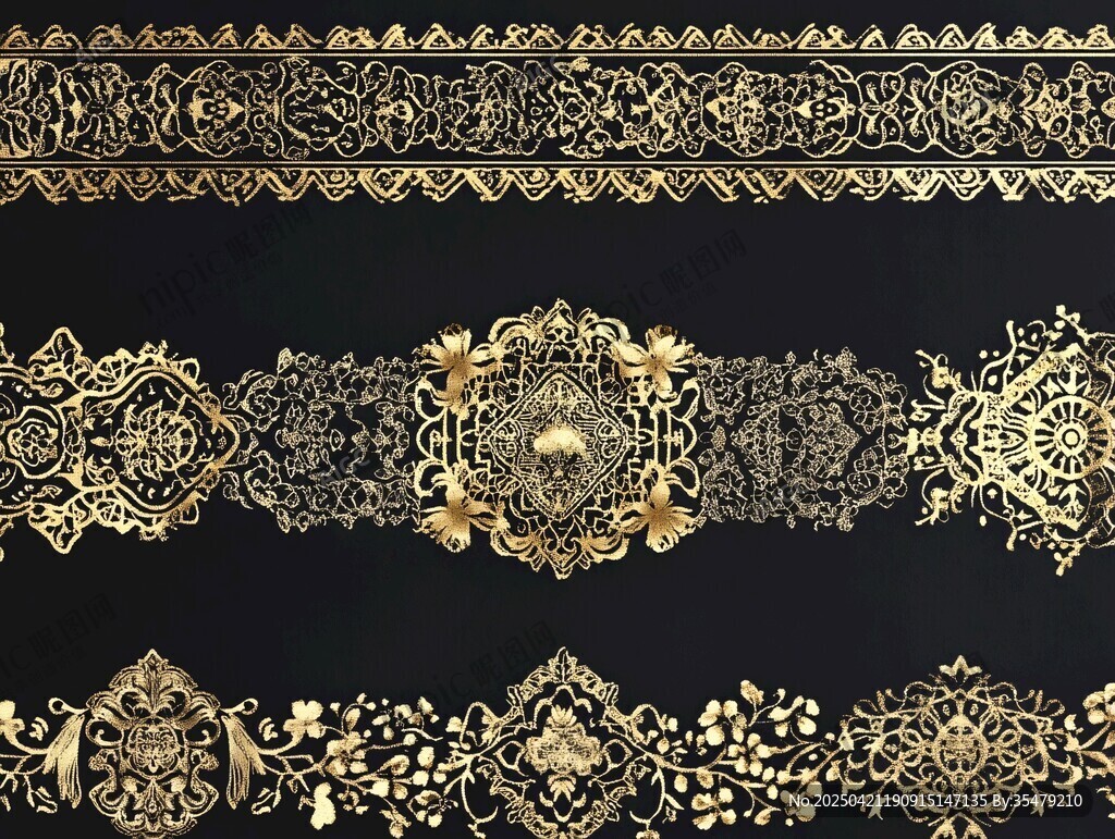 黑金奢华花纹装饰图案