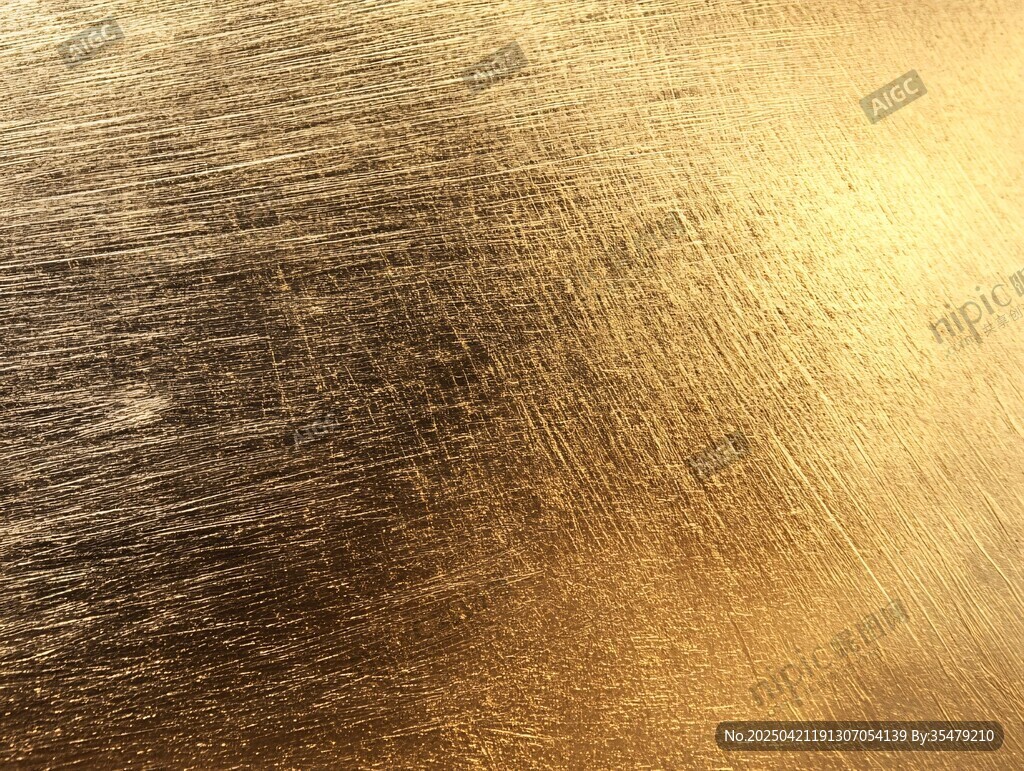金色金属拉丝纹理背景