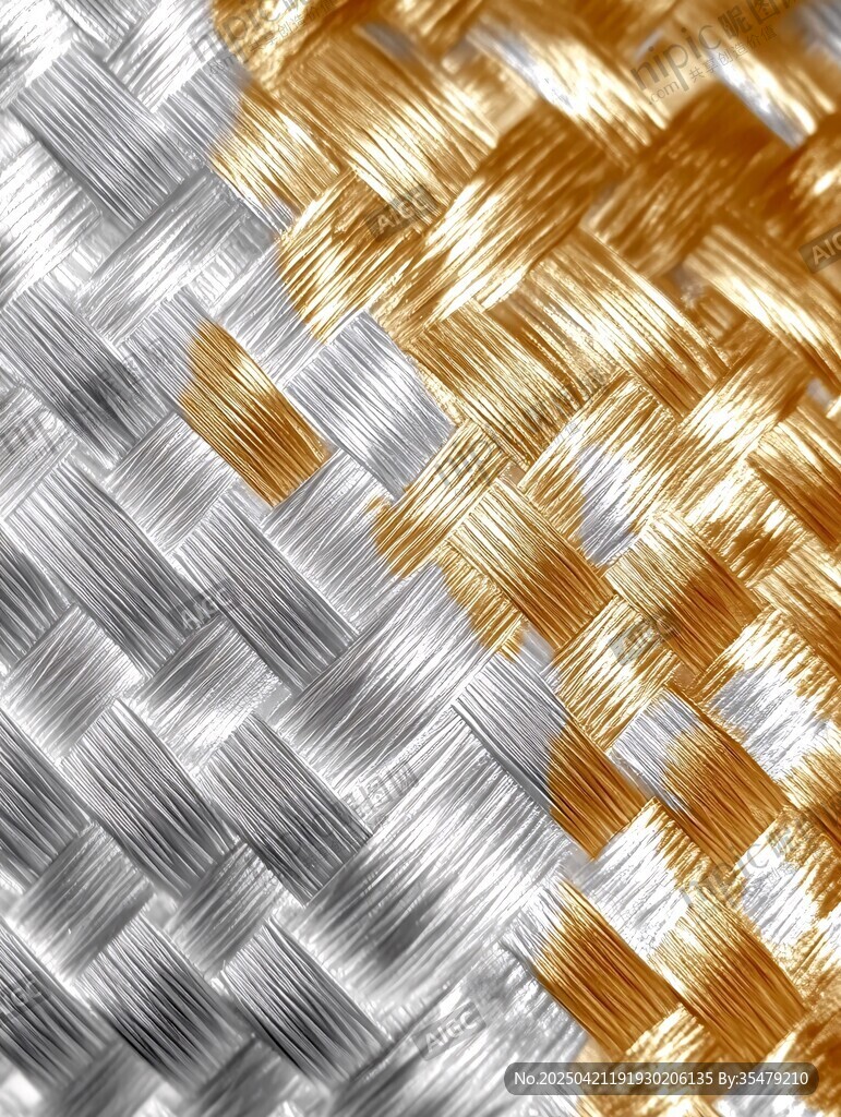 金银交织的编织纹理