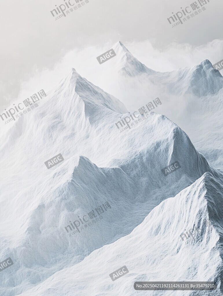 雪山云雾间的壮丽景致