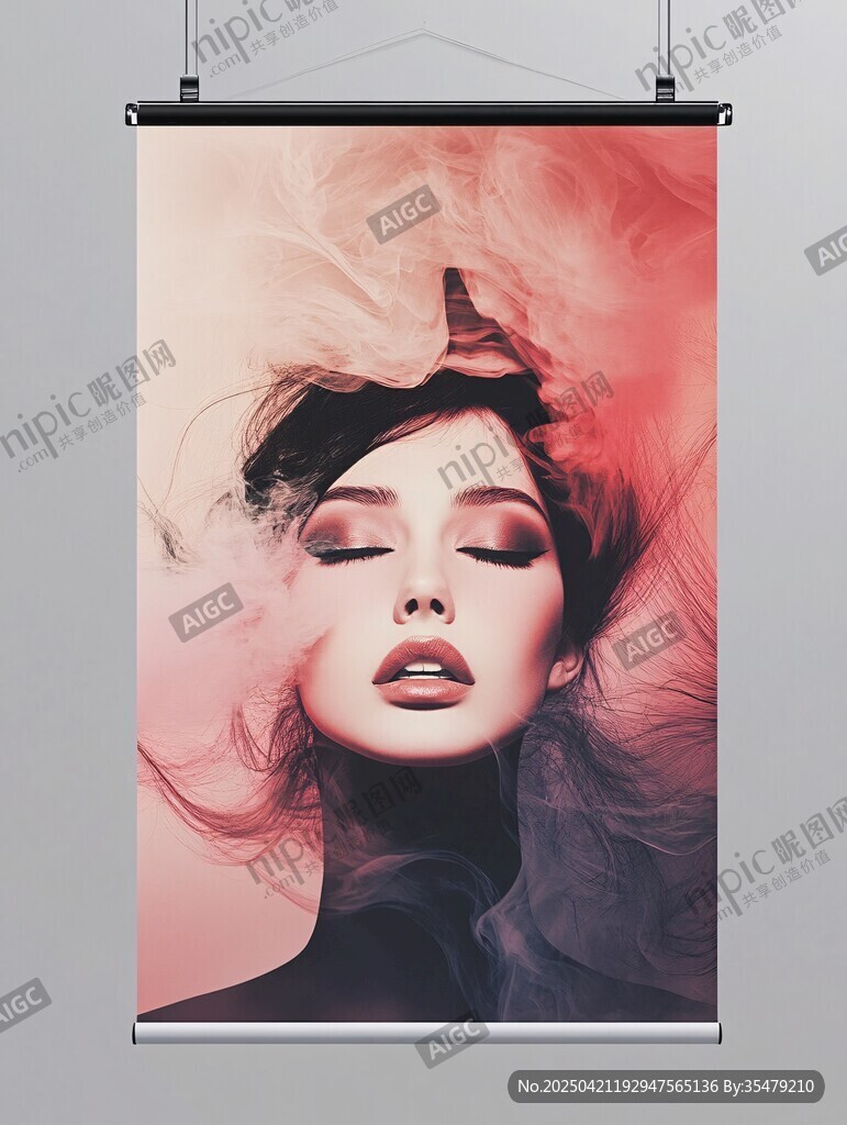 梦幻闭眼女性艺术海报