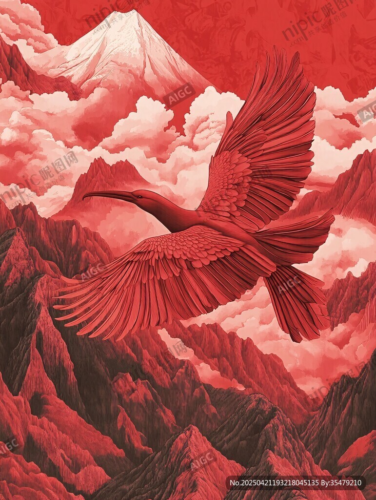 红山飞鸟壮丽景象