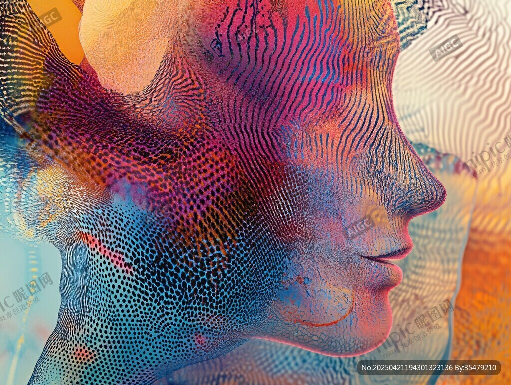 梦幻人脸抽象艺术图像