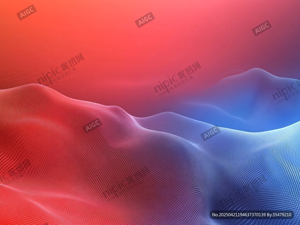 红蓝渐变流体抽象背景图