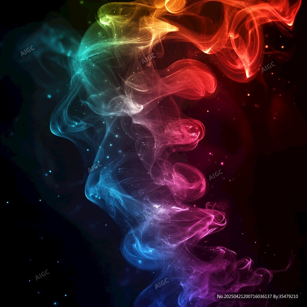 梦幻炫彩烟雾抽象艺术图