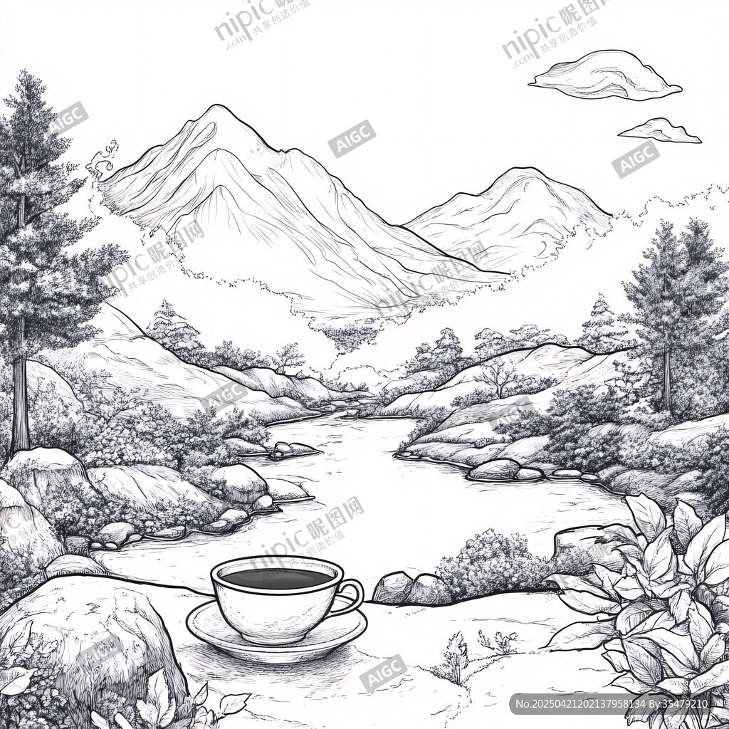 山间溪边的惬意咖啡时光