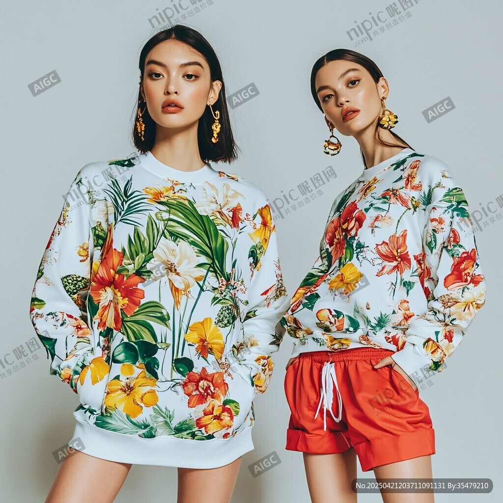 印花卫衣时尚穿搭展示