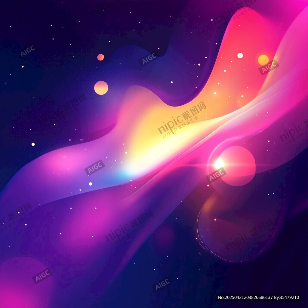 梦幻炫彩流体星空背景图
