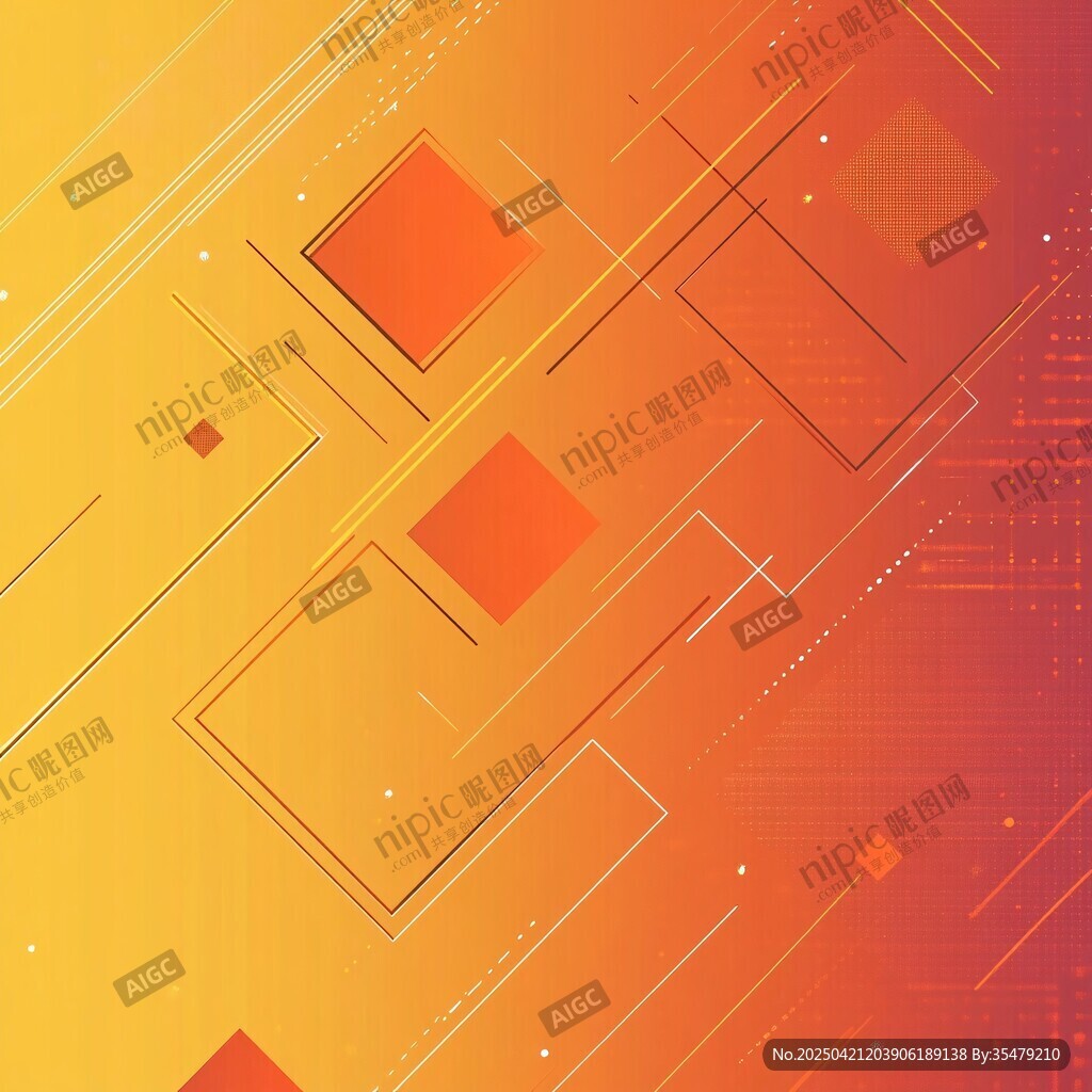 橙红色几何线条科技背景图