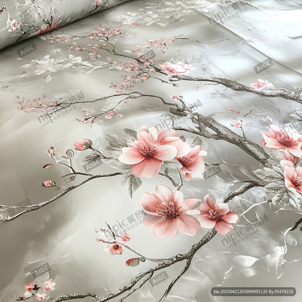 中式花卉图案精美墙纸