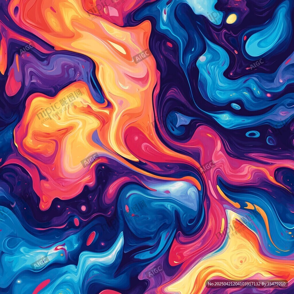 流动炫彩抽象艺术图案