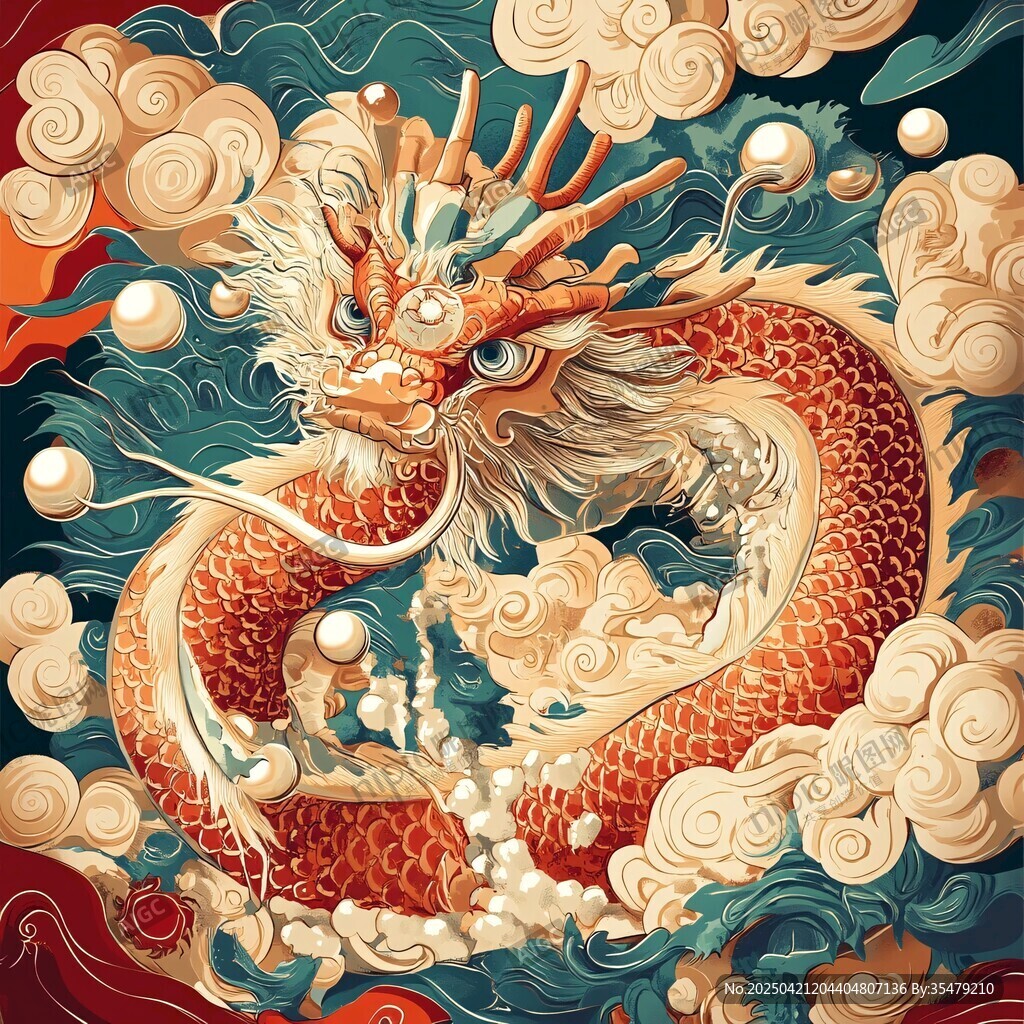 祥龙遨游云海间