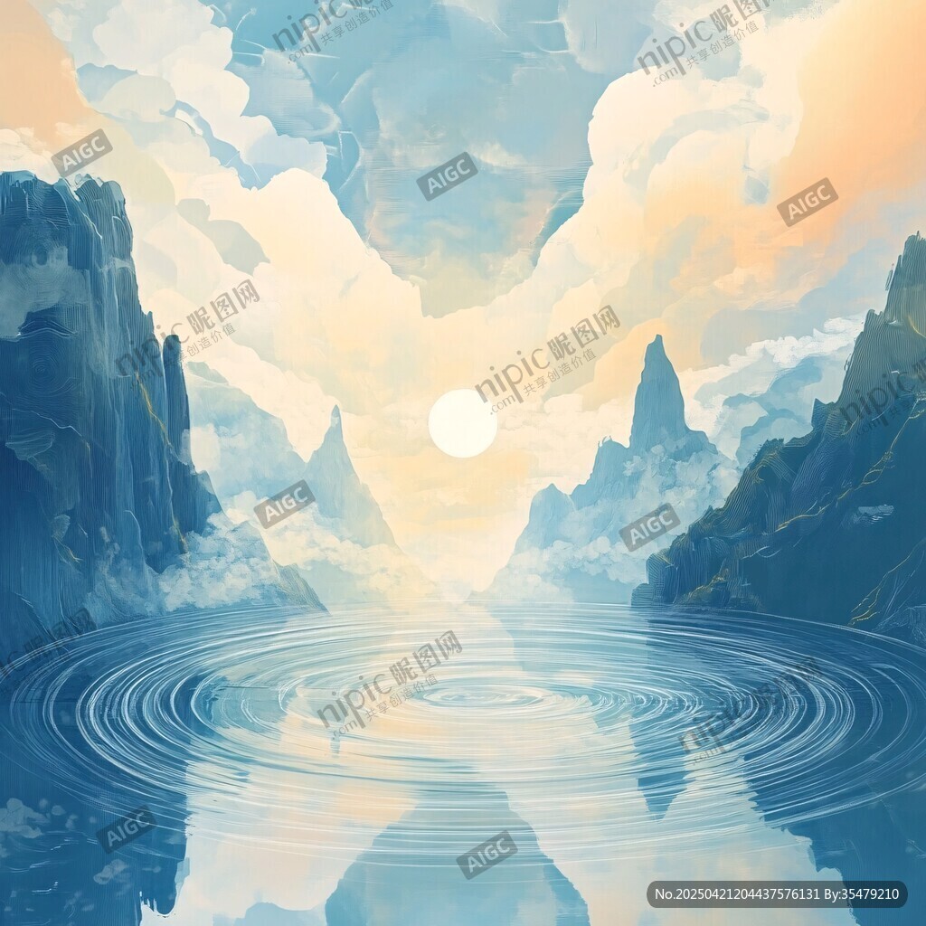 梦幻山水间的静谧湖景