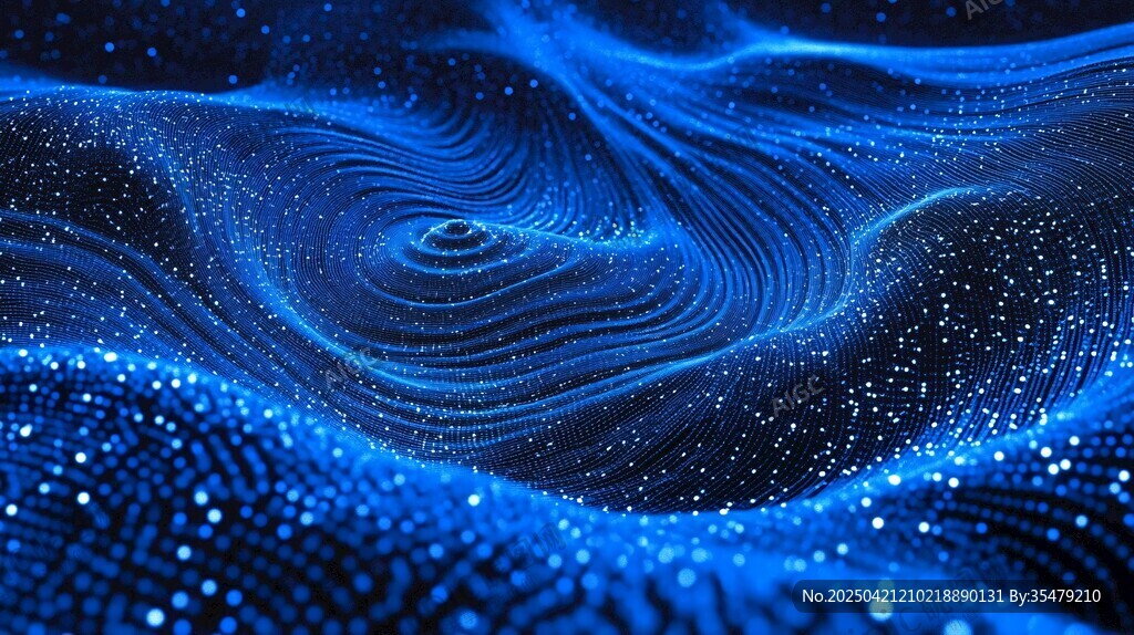 蓝色粒子流动梦幻背景