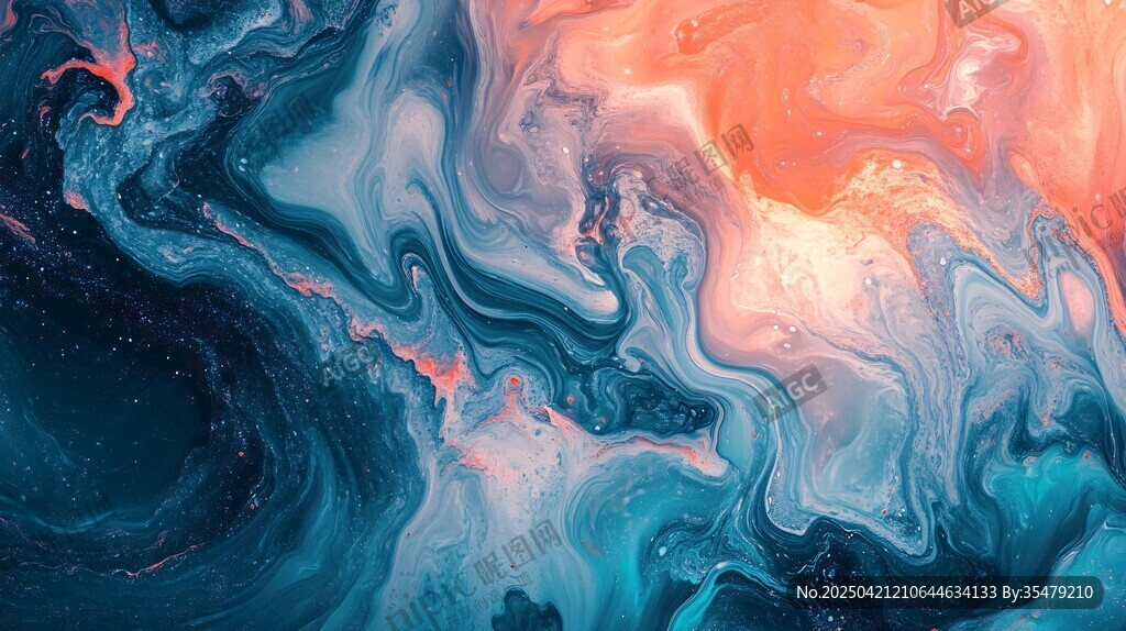 梦幻流体色彩抽象艺术画面