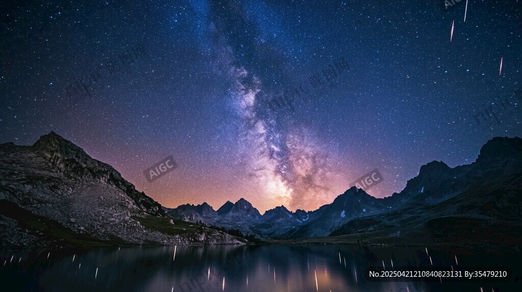 星空下的山水梦幻夜景