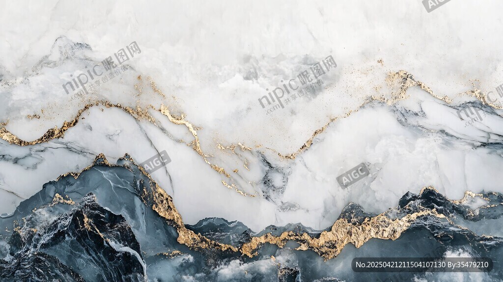 水墨金纹大理石纹理图案
