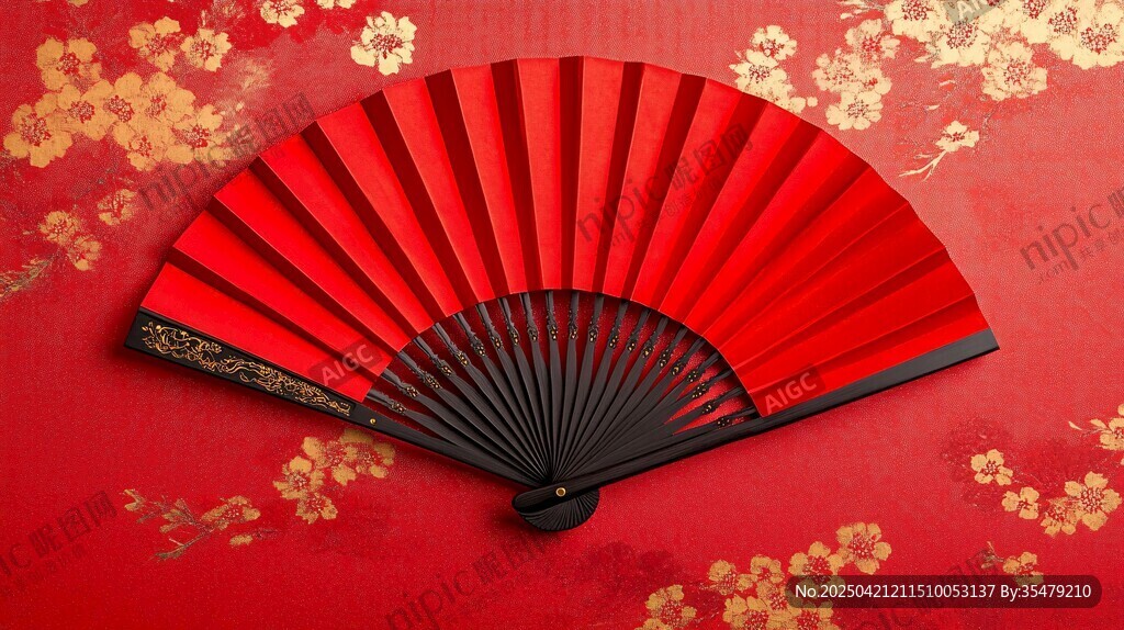 中式红扇 传统美学韵味浓