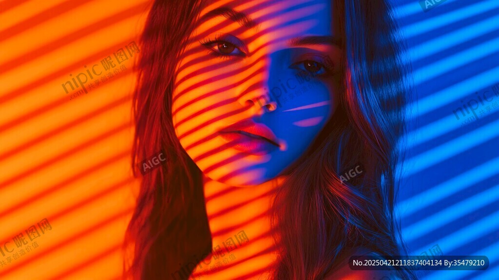 光影交错下的魅力女性