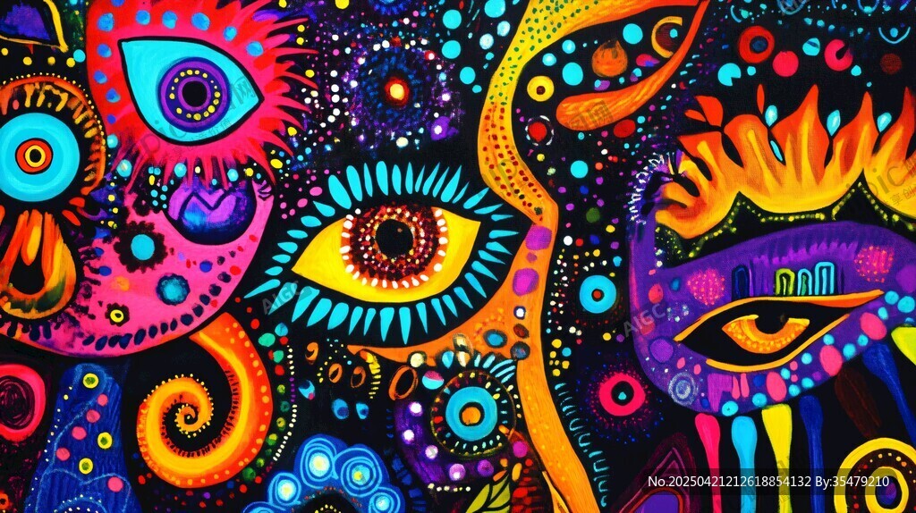 绚丽奇幻的神秘眼睛图案