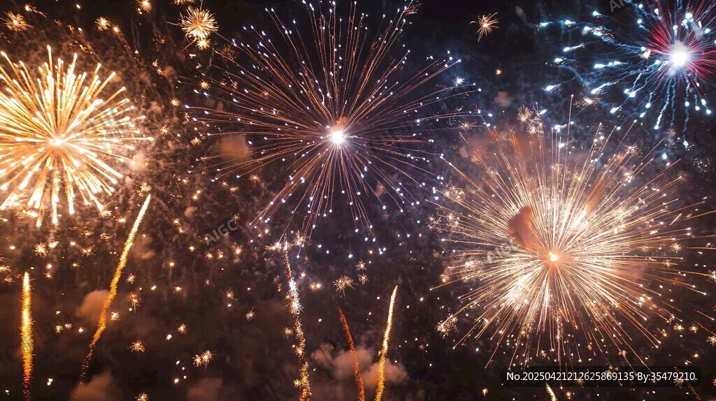 绚丽烟花点亮夜空