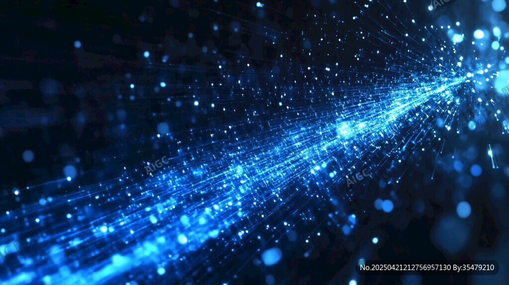 蓝色粒子流动科幻背景
