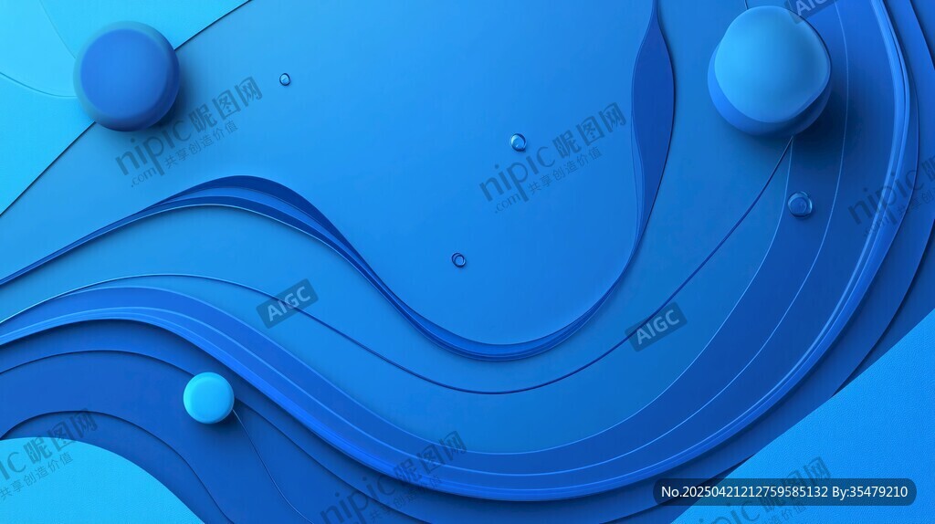 蓝色抽象流体3D艺术背景