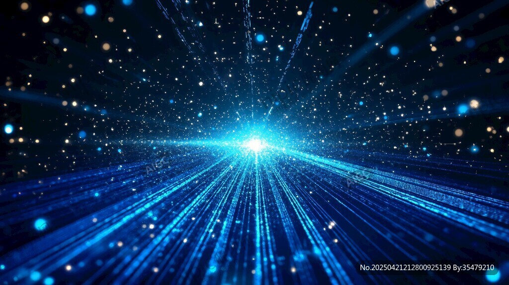 梦幻蓝色宇宙光线背景图