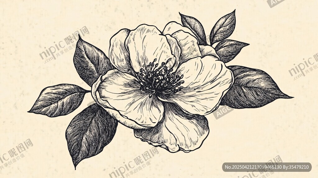手绘花卉图案