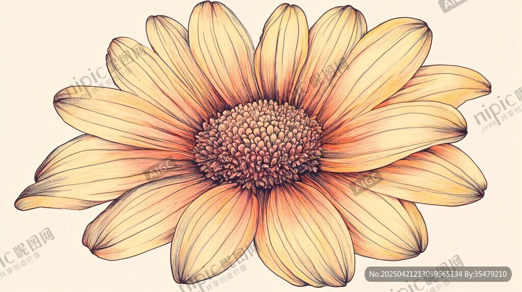 手绘向日葵花朵插画