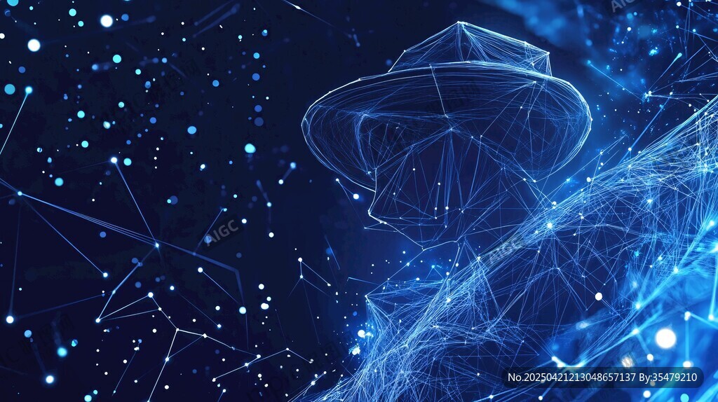 科技感星空下的抽象网络图形