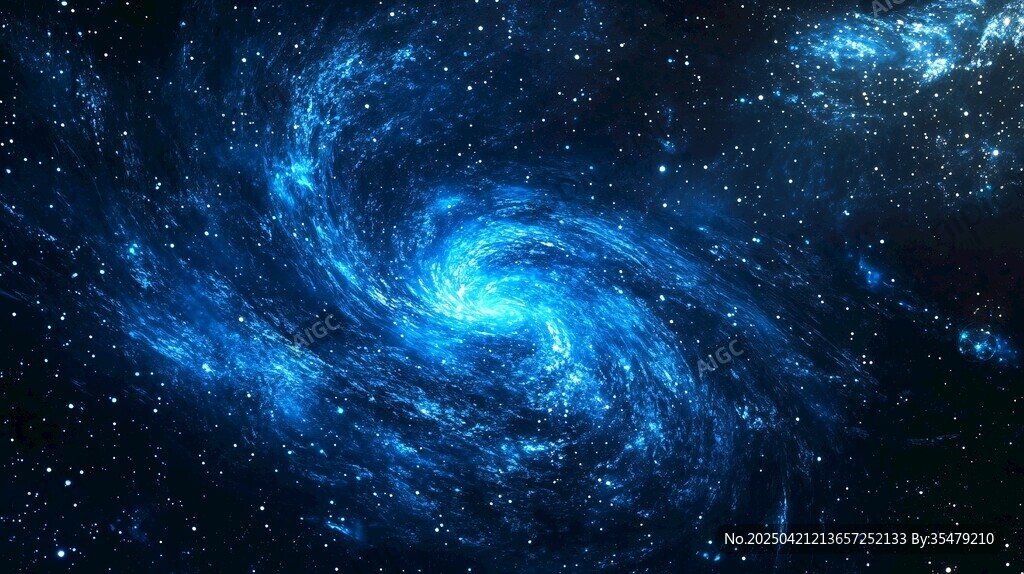梦幻蓝色旋涡星空图景