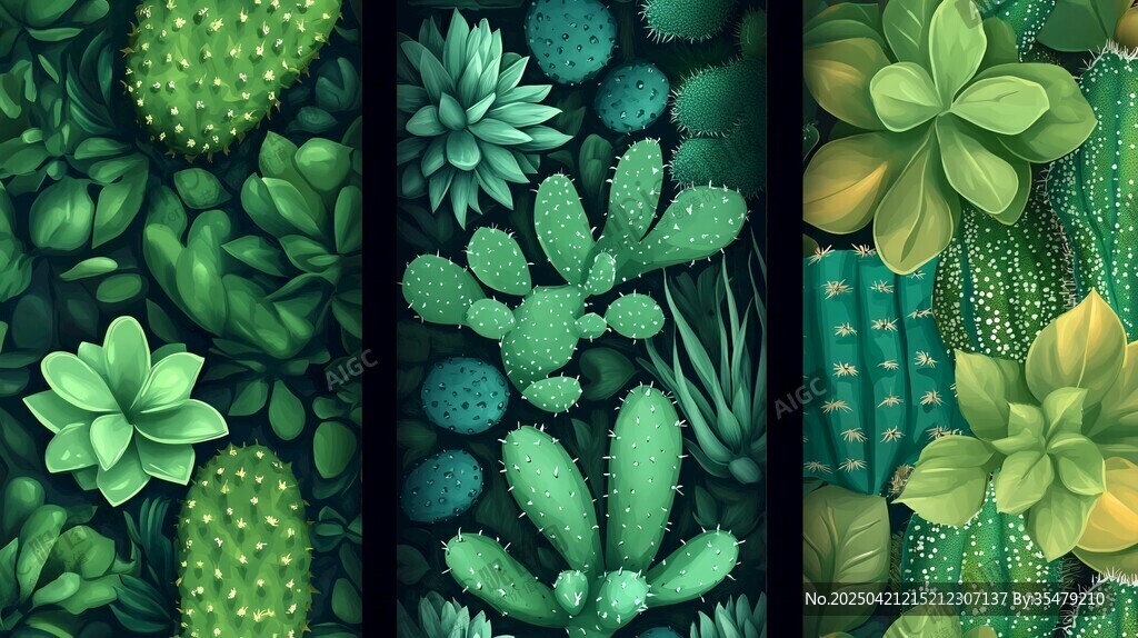 清新绿植仙人掌图案集合