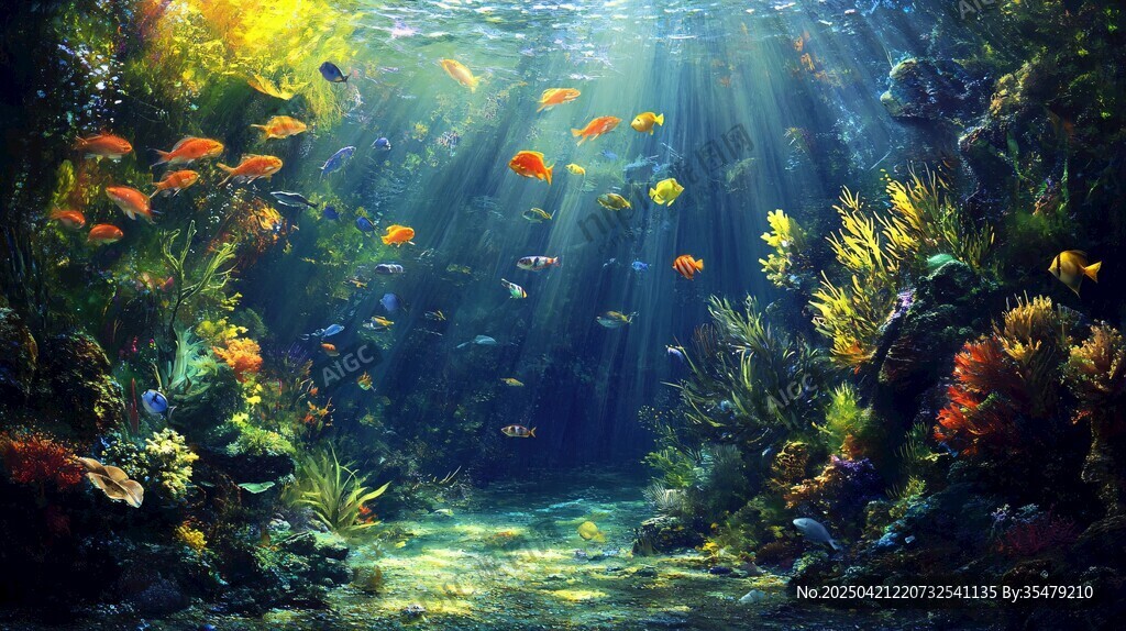 梦幻海底世界的斑斓景象