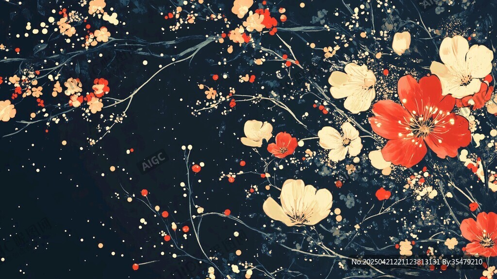 复古风花卉图案背景图